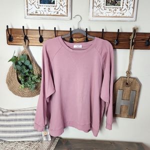 Zenana Women's 3X, Blush Pink, Long-sleeve Sweatshirt